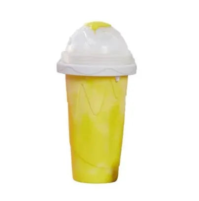 Blue quick refrigeration pinch cup with double-layer silicone construction for making slushies