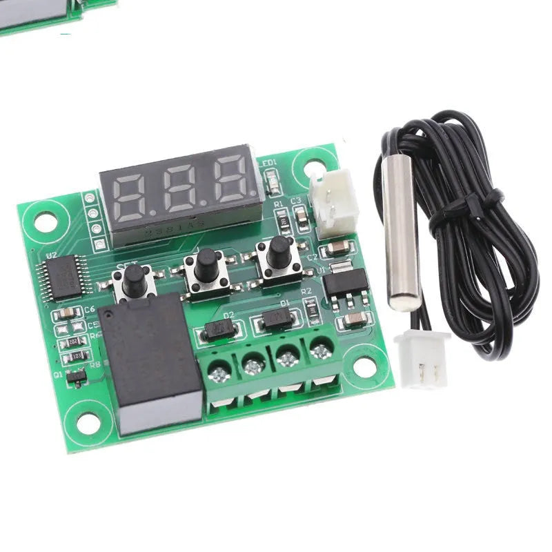 W1209 digital thermostat with acrylic shell and blue light display for temperature regulation