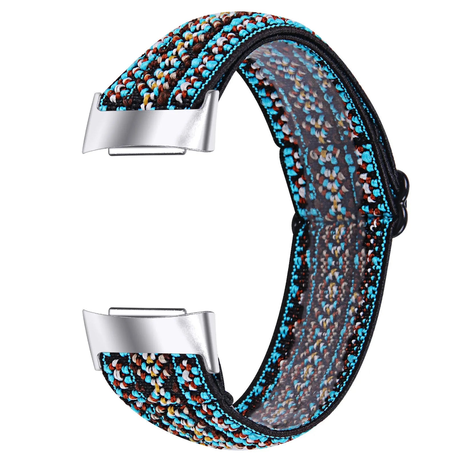 Printed elastic watch strap for Fitbit Charge 6 in various colours including rainbow