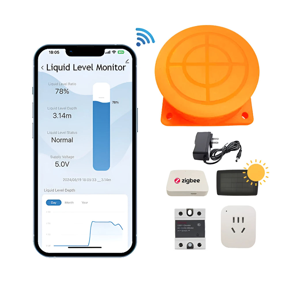 Moray ME201W wireless fluid level monitor with mobile app control for remote tank measurement