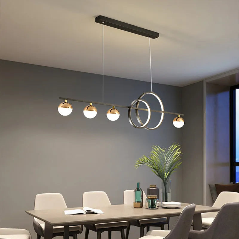 Rectangular aluminium Nordic-style ceiling lamp in black or gold finish with remote control.