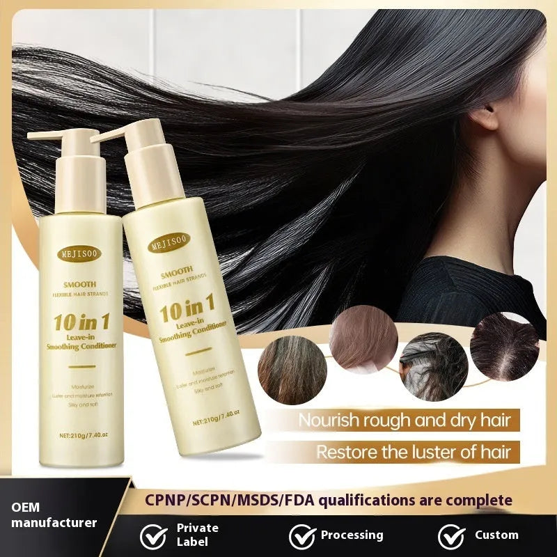 210g wash-free soft 10-in-1 hair conditioner bottle for ladies