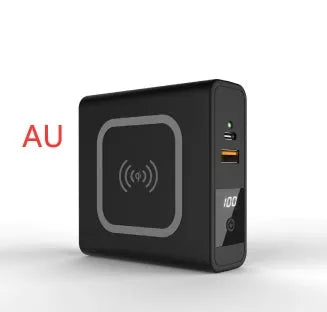 Super QI wireless charging power bank PD20W 10000mAh with travel adapter in black or white