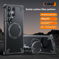 Shatter-resistant carbon fiber phone shell for Samsung S24 Ultra, metal electroplating finish, black colour