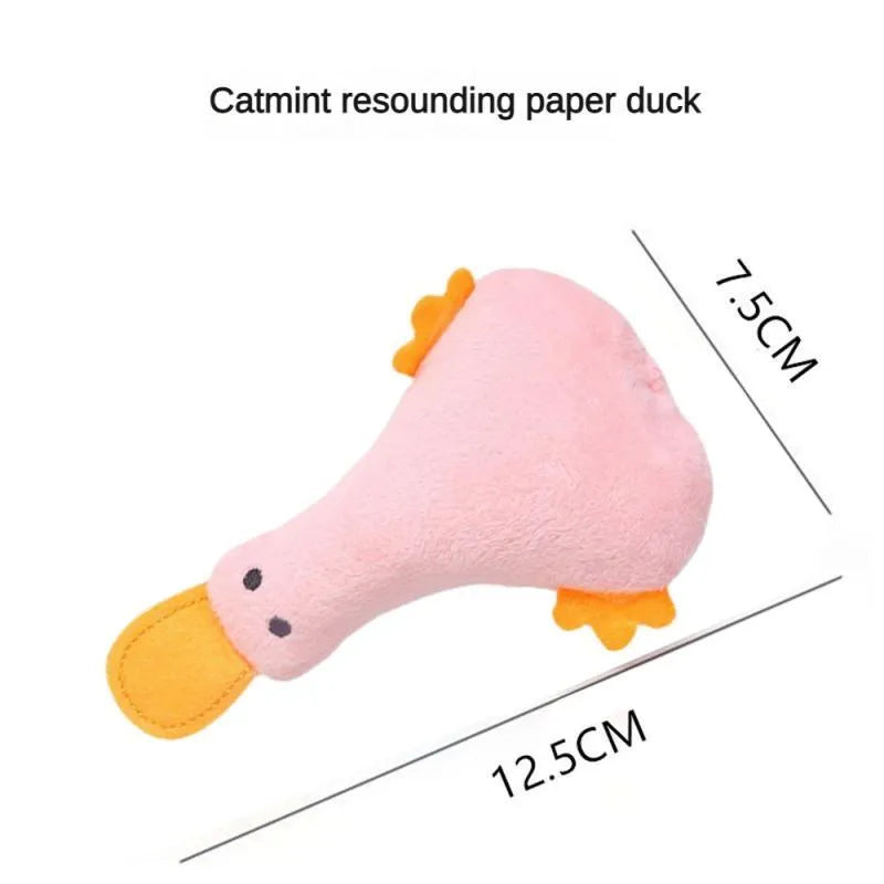 Colourful duck plush pet toy with catnip and squeaker for dogs and cats