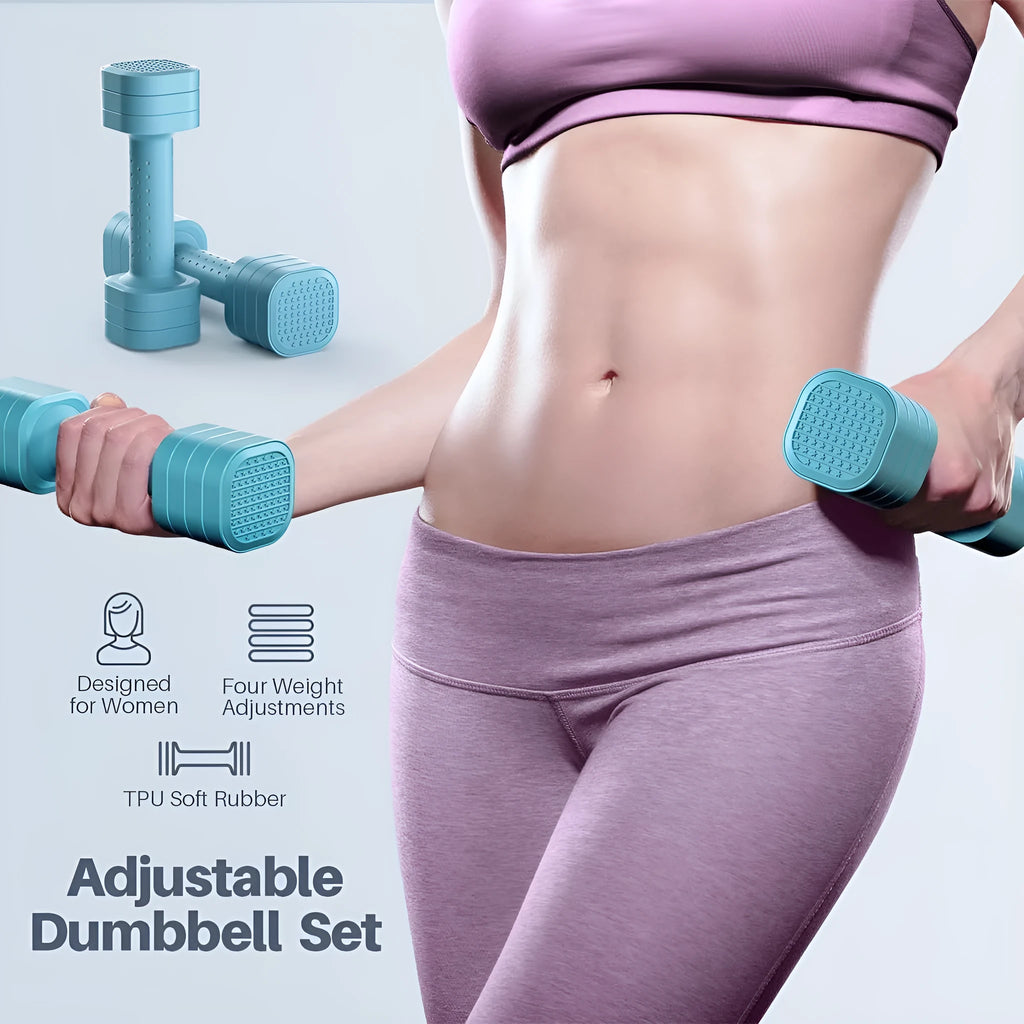Detachable pink dumbbell set for women's fitness weighing 5lb with ABS plastic construction