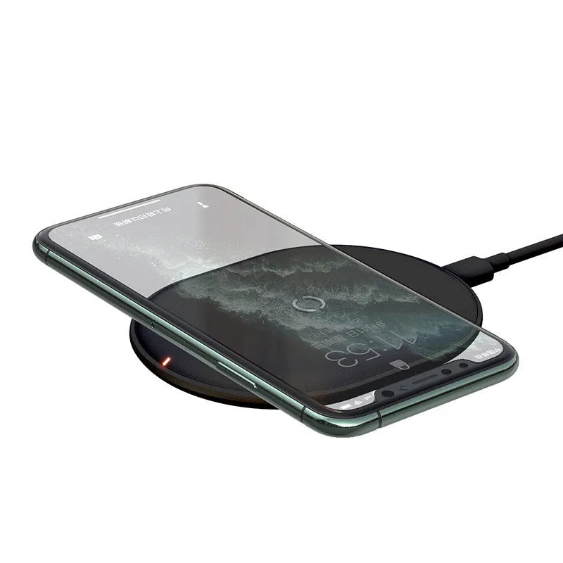 Baseus rough wireless charging pad in black or white with Type-C port and 15W power