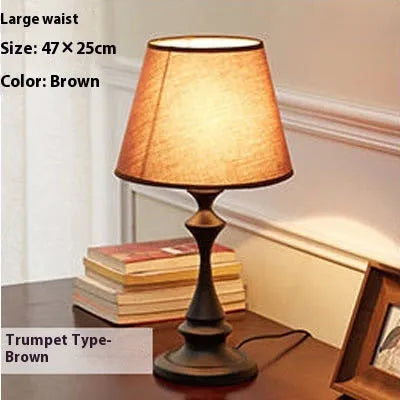 Retro American style alloy table lamp with LED lighting and dimming control