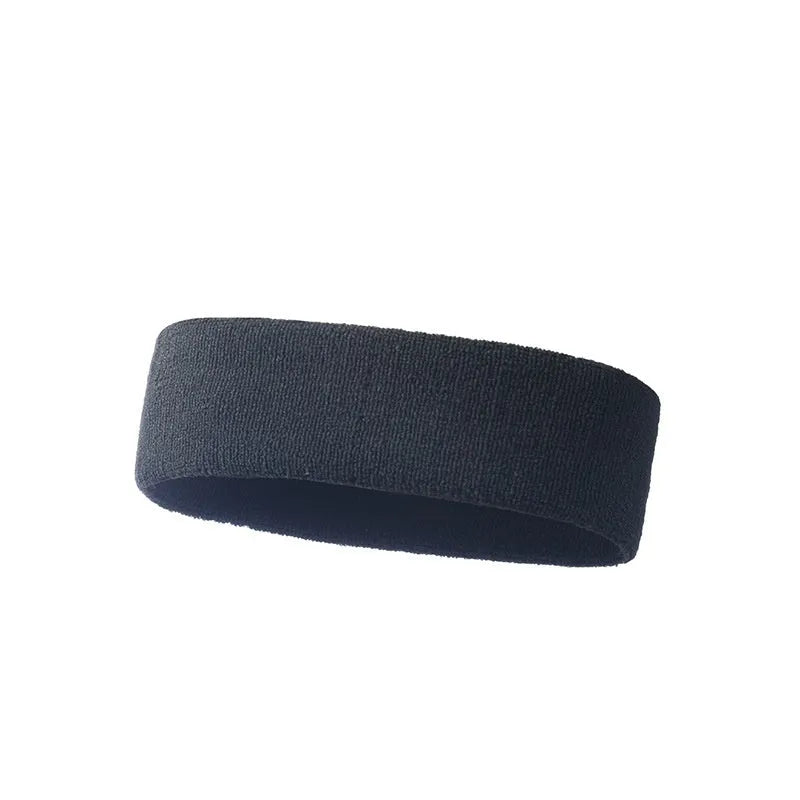 Solid colour elastic sports anti-sweat headband made from polyester spandex.