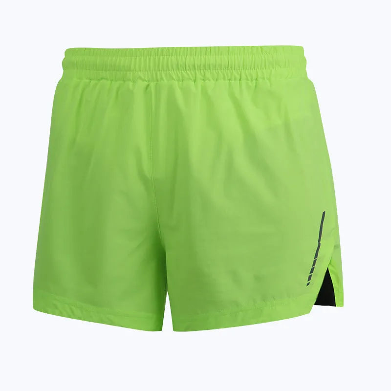 Man wearing grey quick-dry polyester running shorts suitable for marathon training.