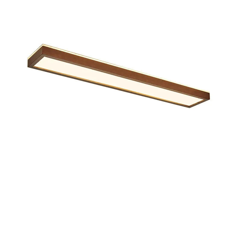 Solid wood Chinese style ceiling lamp in walnut finish with white lighting