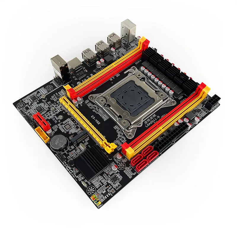 X79-VG2 desktop motherboard showing LGA 2011 socket, DDR3 slots, and expansion interfaces