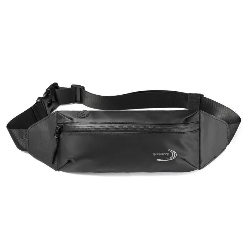 Men's waterproof waist bag in blue colour with adjustable strap for sports activities