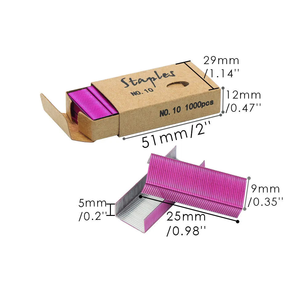 Box of metal stitching needles office supplies in four colour options