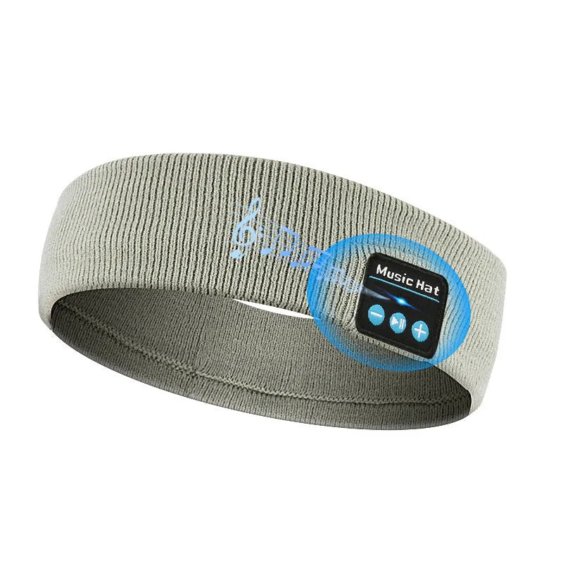 Bluetooth 5.4 sports headband with removable washable fabric scarf in black colour