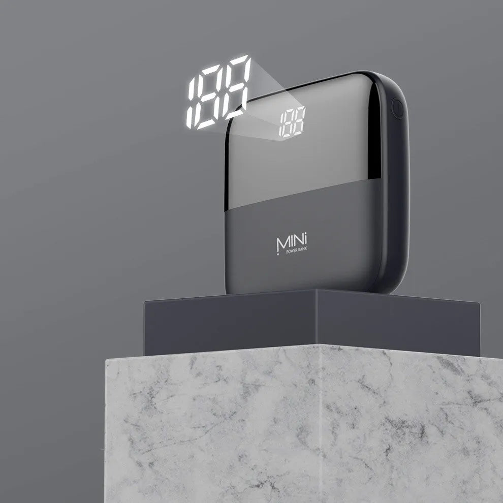 10000mAh Android power bank with digital display showing battery percentage