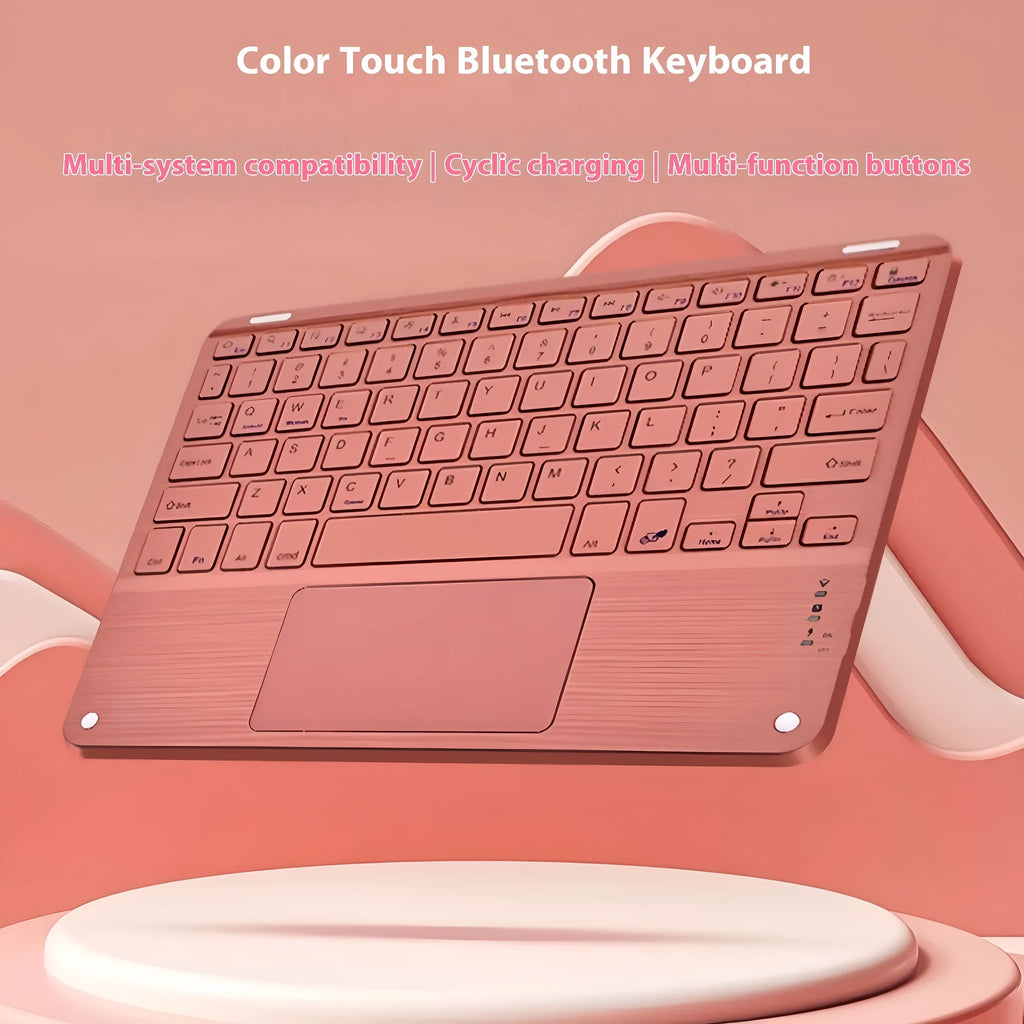 Square Hat Touch Bluetooth wireless charging keyboard with full colour backlight in multiple colour options