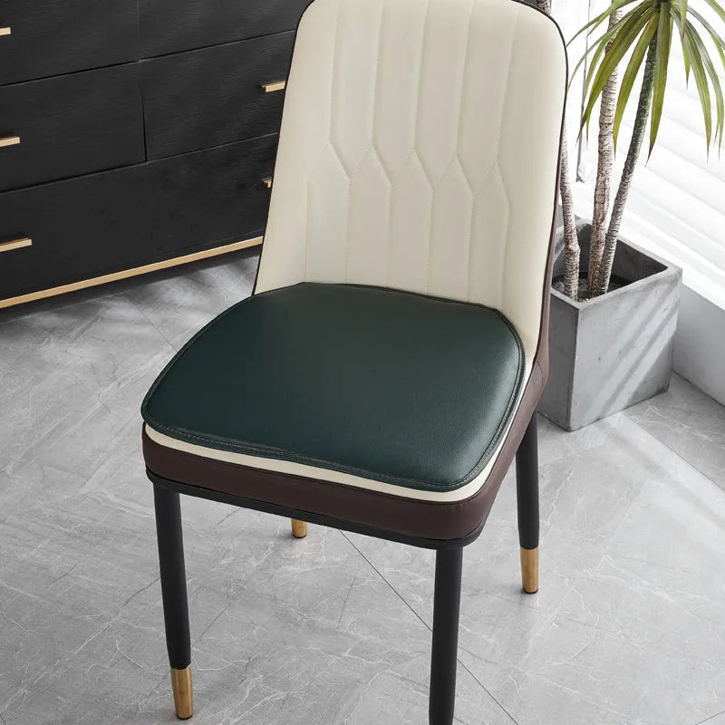 Leather horseshoe-shaped seat cushion in solid colour with non-slip design for chairs