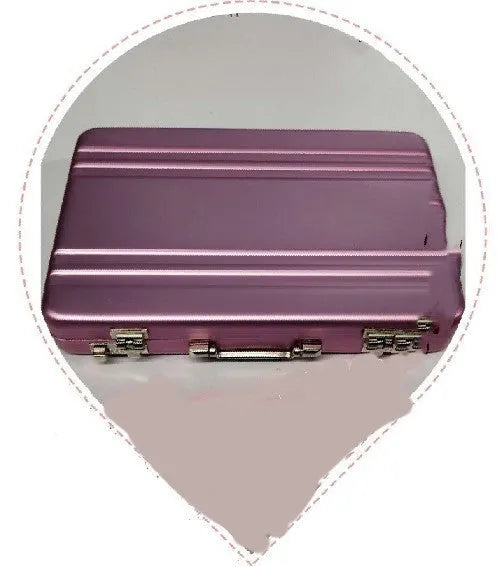 Aluminium alloy metal card holder in six colour options showing compact 100x65x16mm dimensions