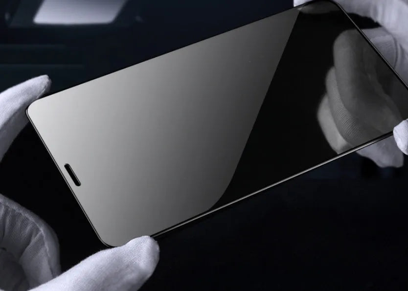 Full coverage tempered glass screen protector for Samsung Galaxy phones on a display.