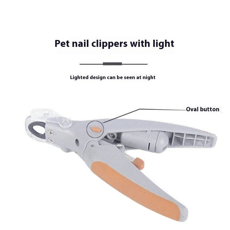 LED dog nail trimmer with blood line guide on blister card packaging