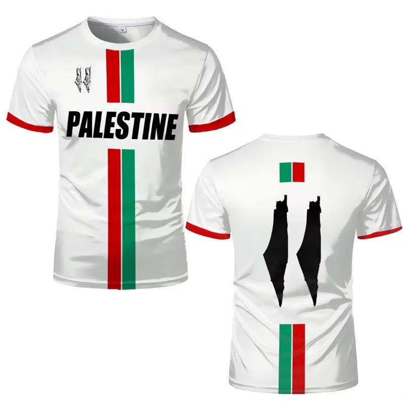 Black 3D printed football t-shirt with stereoscopic pattern design showing street fashion style