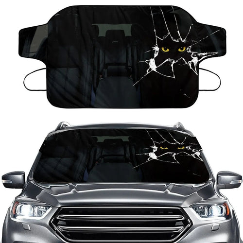 Car front snow protection cover with aluminium foil construction measuring 130 by 70 centimetres