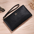 55-inch long PU leather phone wallet handbag in multiple colours with zip closure