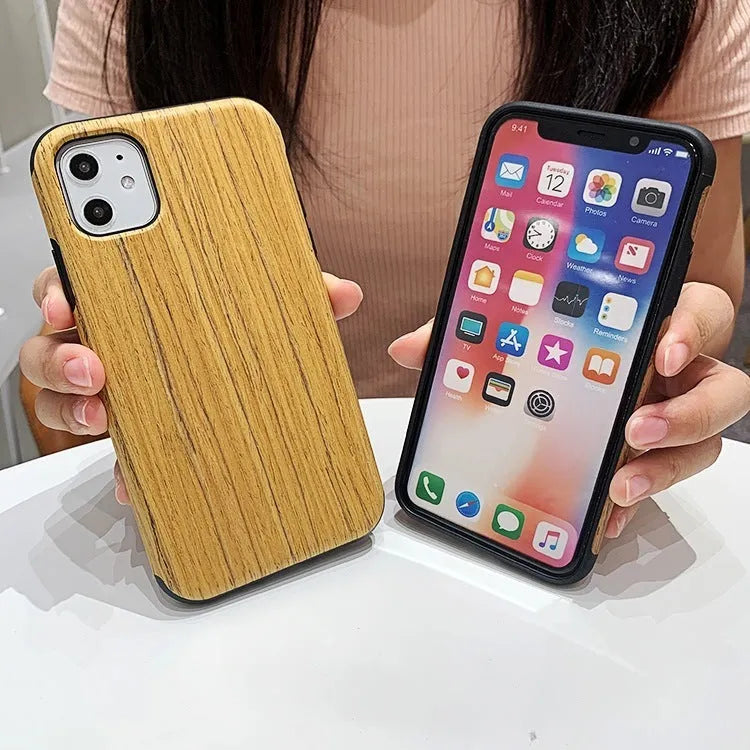 Wooden iPhone back cover case in natural timber finish for iPhone 11 Pro