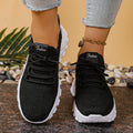 Women's low-top mesh sports shoes in a solid colour with a platform sole and front lace-up design.