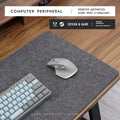 Oversize felt and cork desk mat mouse pad in multiple size options with minimalist design