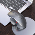 T32 wireless vertical ergonomic mouse with aluminium side roller in black or silver matte finish