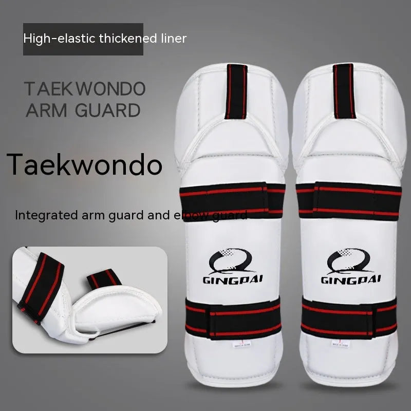 Taekwondo leg and arm protective gear set with PU EVA foam construction in multiple sizes