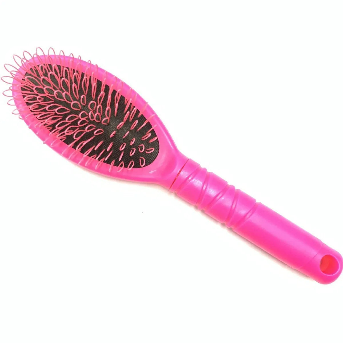 Black or pink plastic hair extension comb with ring teeth, 22cm length