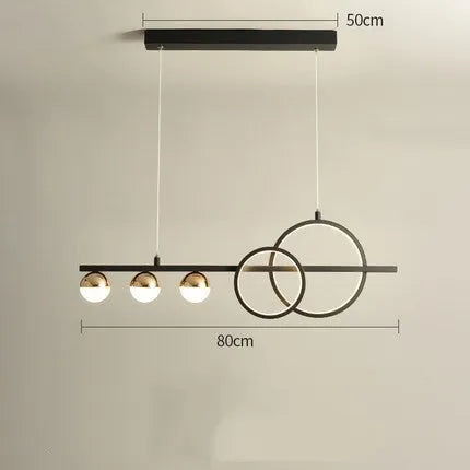 Rectangular aluminium Nordic-style ceiling lamp in black or gold finish with remote control.