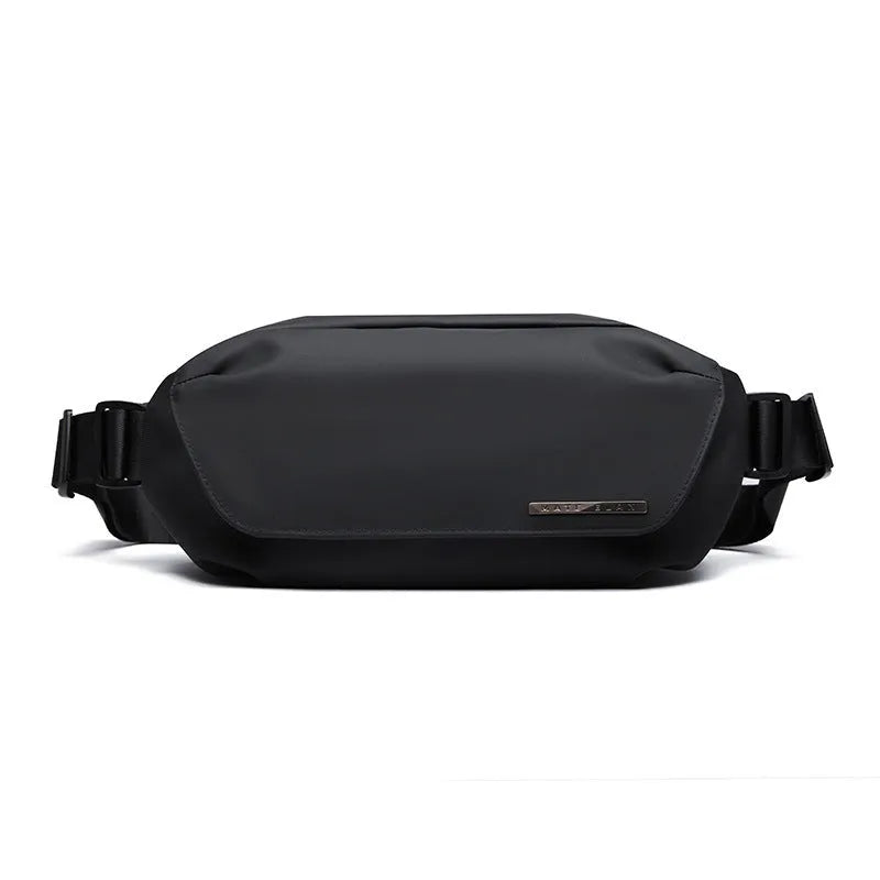 Men's black oxford cloth messenger bag with one-shoulder design for riding and daily use