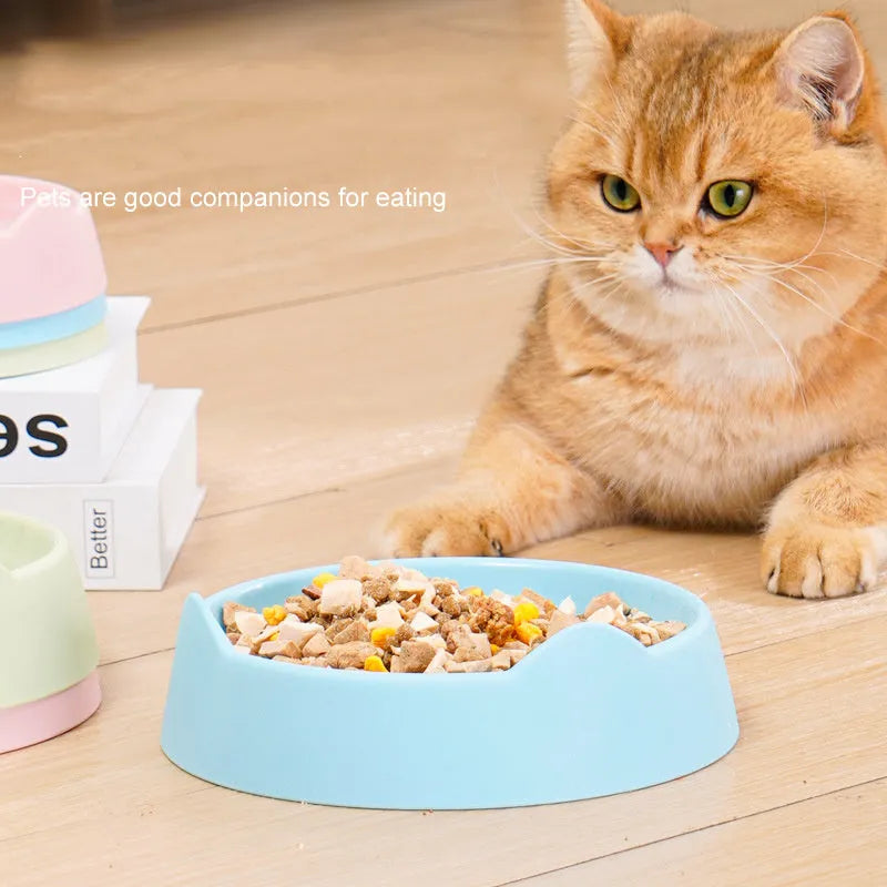 Blue ceramic dog slow feeder bowl with maze pattern for large breed dogs