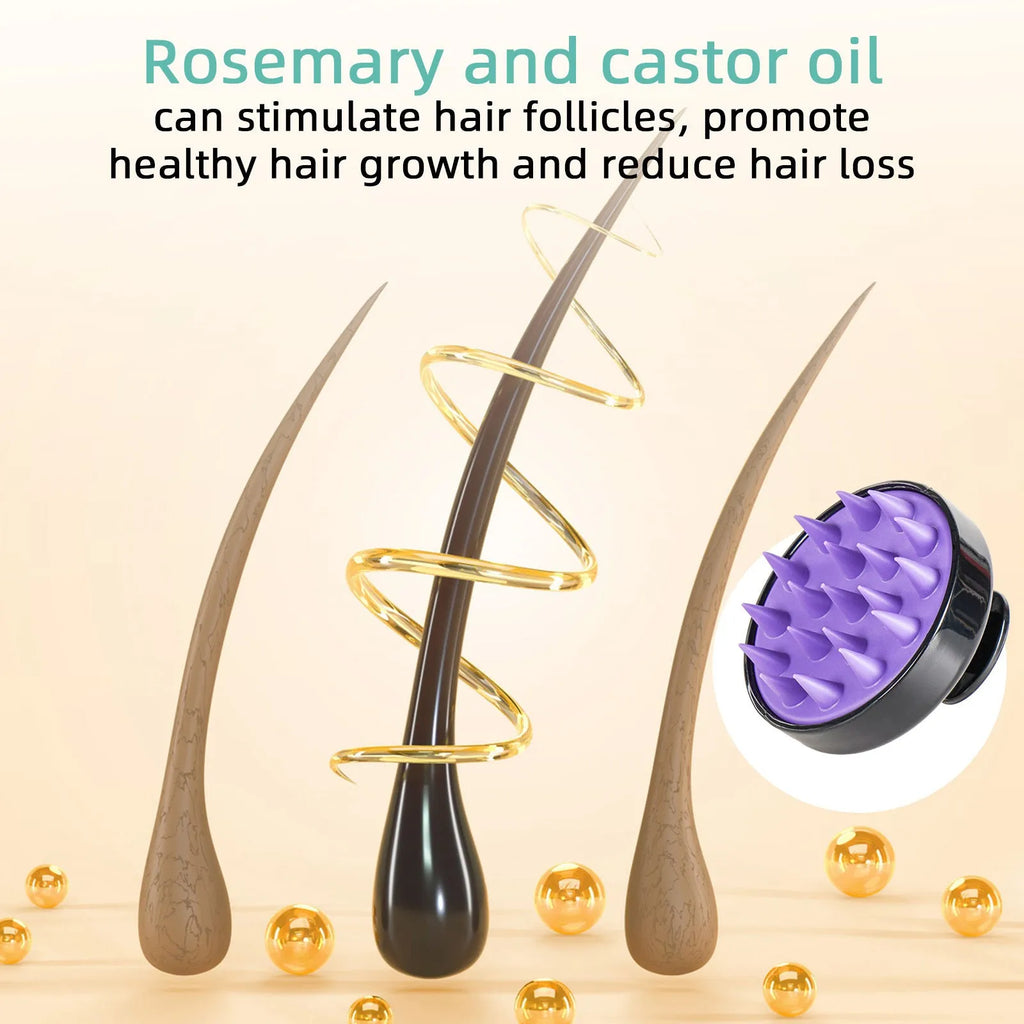 118ml hair treatment oil bottle with massage brush applicator for strong hair care