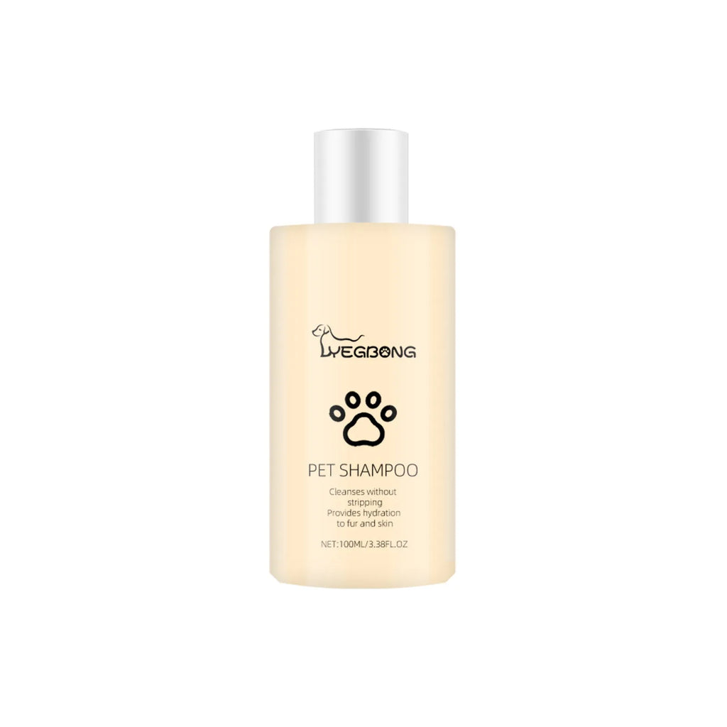 Bottle of mild pet shampoo for dogs in 100ml or 300ml size.