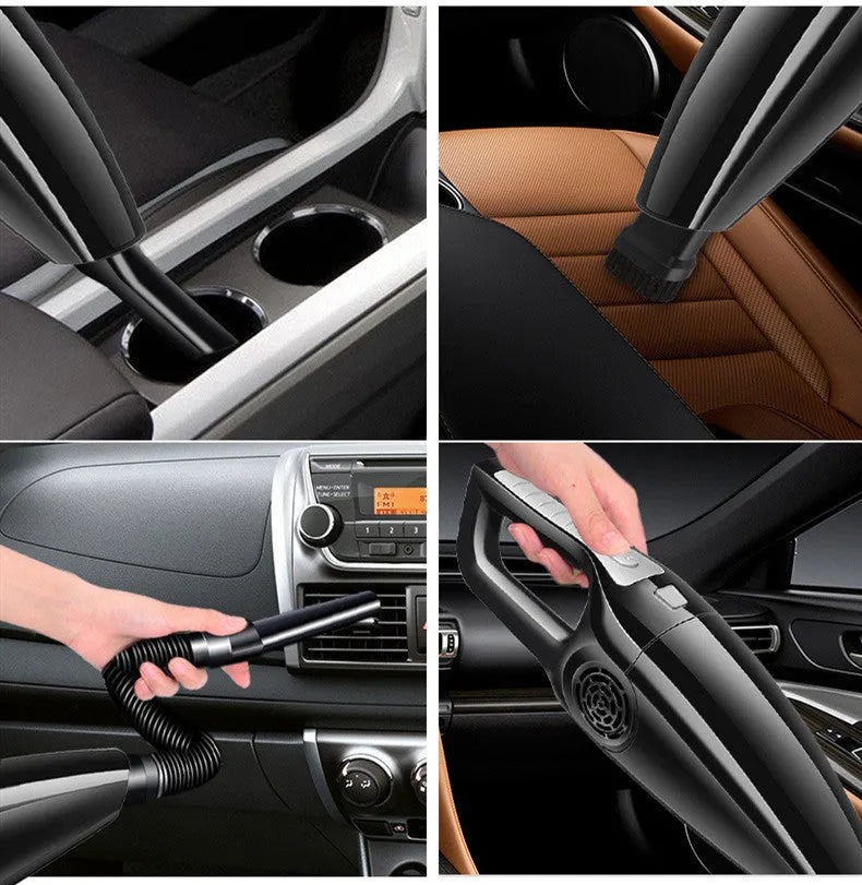 PoHigh Power Hypa black and orange 12V car vacuum cleaner with cigarette lighter plug