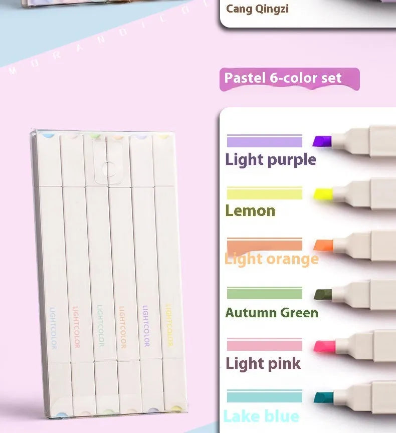Set of double-ended fluorescent marking pens showing assorted bright colours from the Sweet and Salt series.
