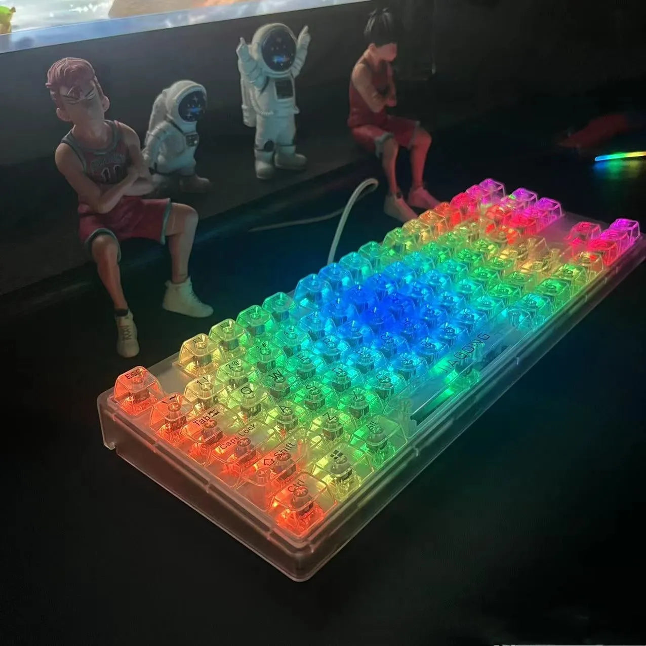 Transparent plastic universal 132-key mechanical keyboard cap set