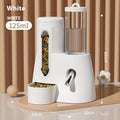 Blue hamster automatic drinking water feeder and food basin on a white background.