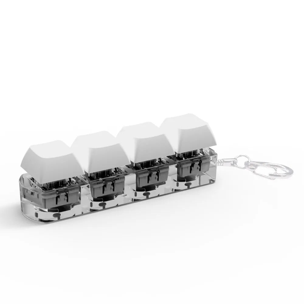 Four-key mechanical keyboard switch tester with ABS plastic housing showing 22x27x85mm dimensions