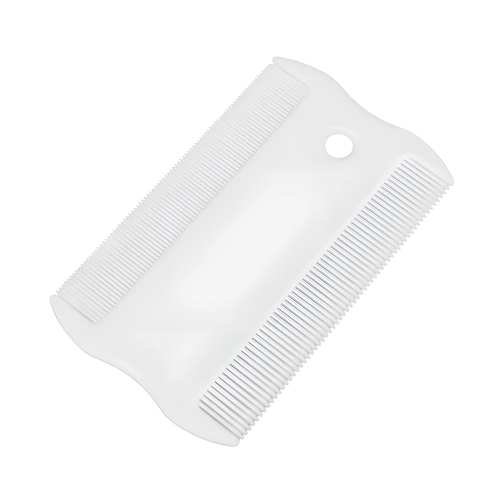 Double-sided plastic flea comb for pets with dense teeth measuring 8.5cm