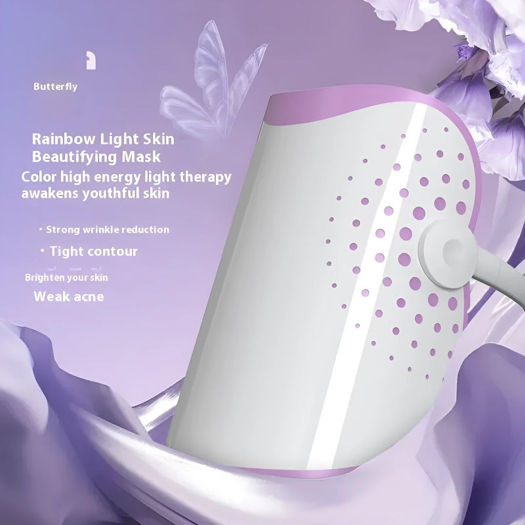 White and purple photon IPL beauty mask device with colour light function