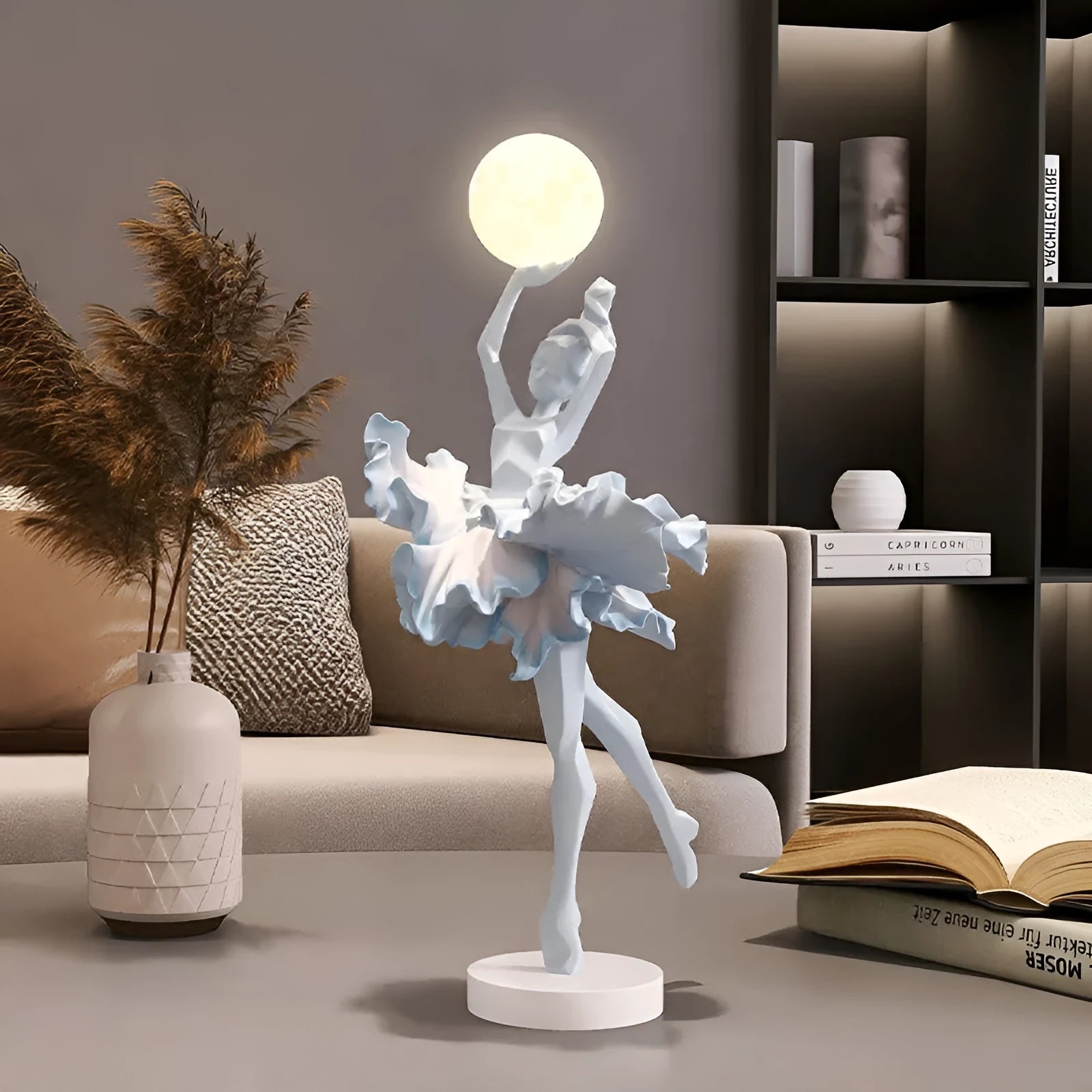 Small resin night lamp ornament with USB charging in four colour options