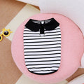 Striped cotton T-shirt and matching skirt pet clothing set for summer