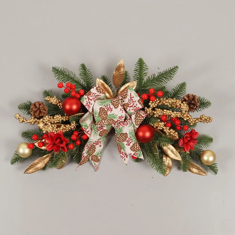 Christmas garland decoration in plastic with multiple hanging style options