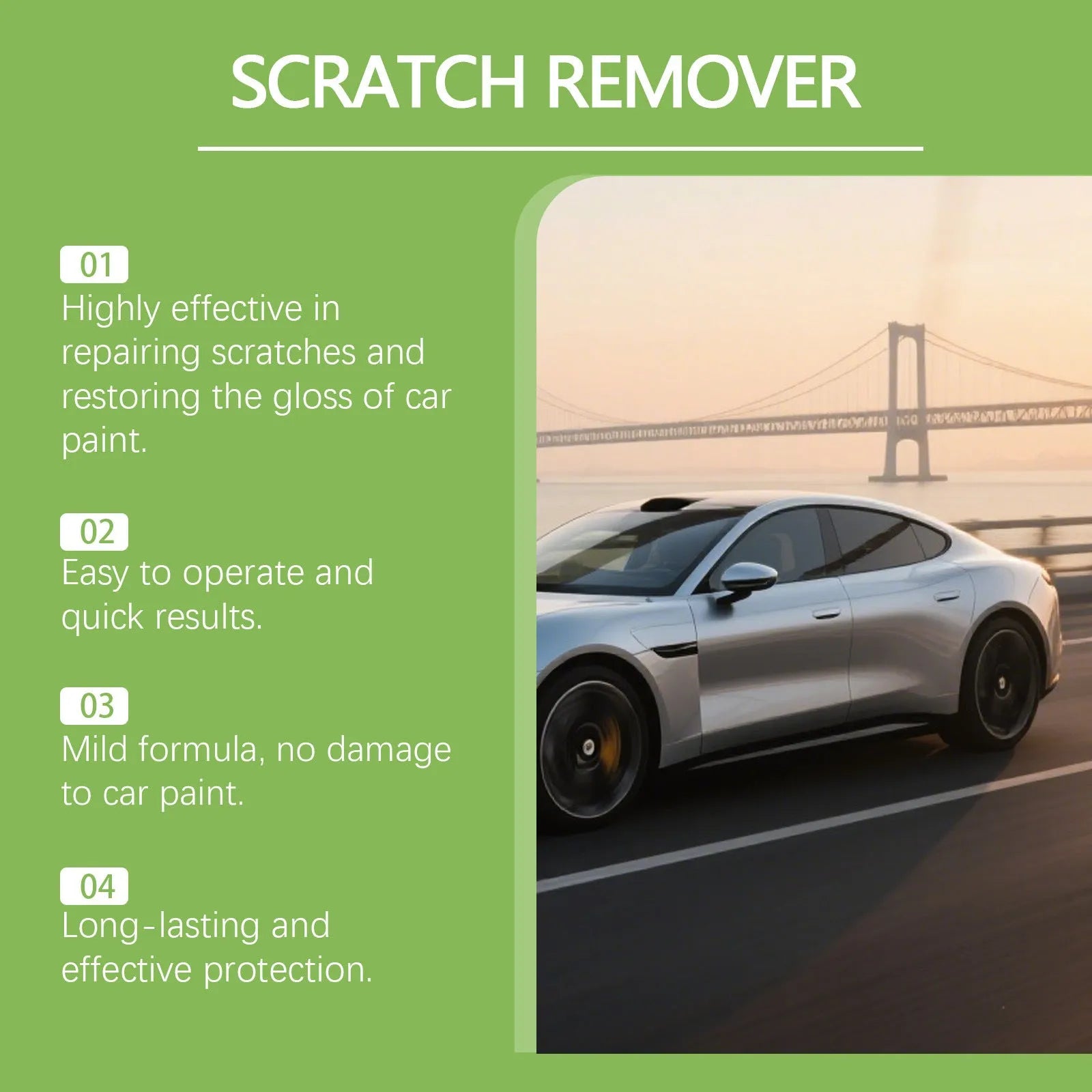 100g nano coating car scratch recovery cream tube measuring 3.8x16.3cm with calcium carbonate polish formula